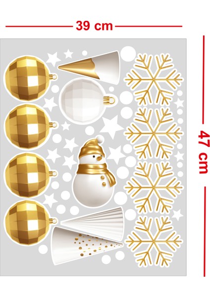 Renkli Yeni Yıl Cam Süsü ve Vitrin Sticker Seti, Modern ve Şık Dekorasyon Seçeneği fiyatları