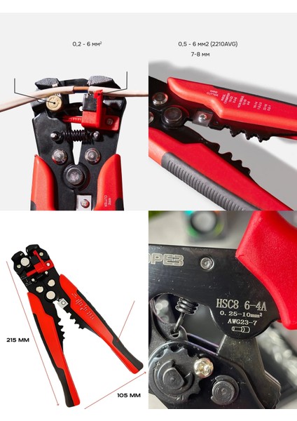 Profesyonel Kablo Soyma Sıyırma Pensesi 722485 modelleri