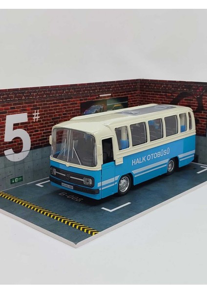1/27 Ölçek Nostalji Halk Otobüsü Sesli ve Işıklı (Mavi) fiyatları