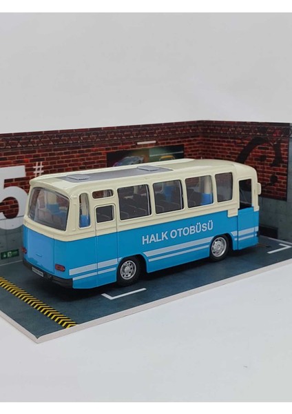 1/27 Ölçek Nostalji Halk Otobüsü Sesli ve Işıklı (Mavi) modelleri