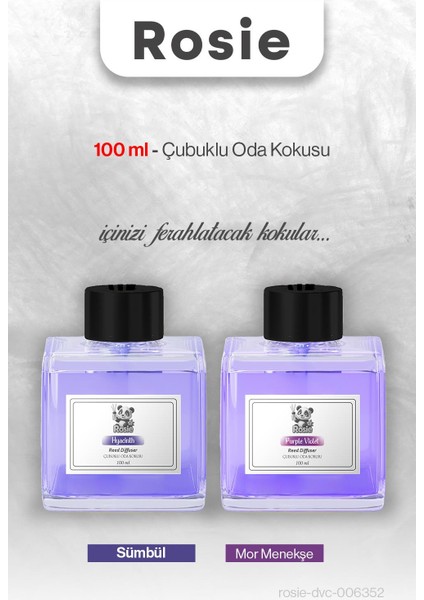 Sümbül ve Mor Menekşe Rosıe Çubuklu Oda Kokusu 100 ml