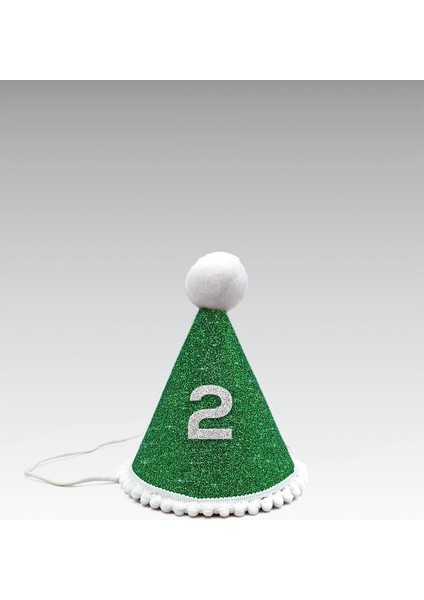 Yeşil Mini Simli Ponpon Şapka 2 Yaş fiyatları