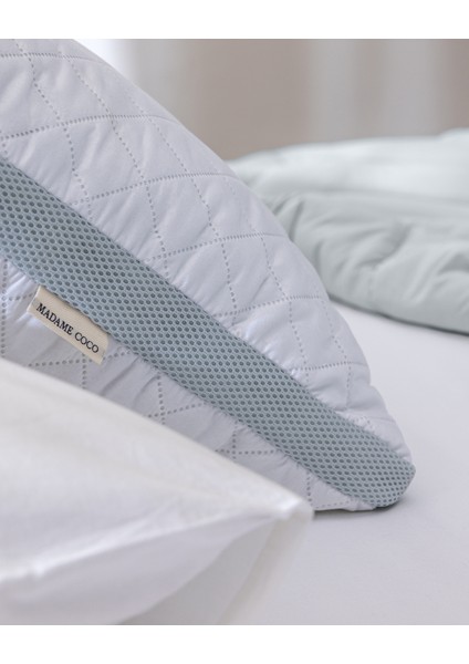 Klimalı Yastık - Beyaz/Açık Gri - 50x70 cm