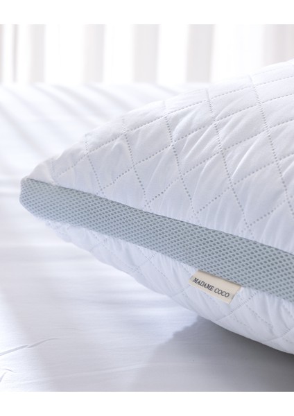 Klimalı Yastık - Beyaz/Açık Gri - 50x70 cm