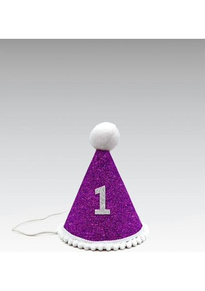 Mor Mini Simli Ponpon Şapka 1 Yaş fiyatları