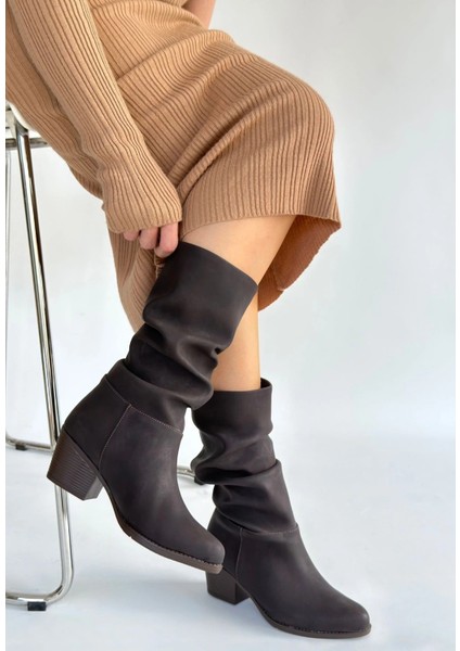 Yior Kahverengi Nubuk Topuklu Bot fiyatları