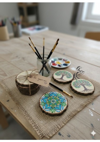 10 Adet Odun Dilimi, Ağaç Dilimi, Kütük Dilimi, 8-10 cm Çapında