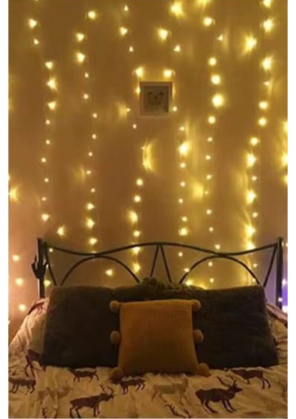 Uzaktan Kumandalı LED Perdeye Takılabilen Kancalı Işık USB 3x3 Metre Peri Perde LED modelleri