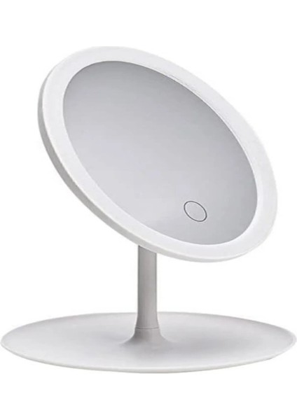 Dokunmatik LED Işıklı USB Li Yuvarlak Masa Üstü Makyaj Aynası Makyaj Aynası Ledli modelleri