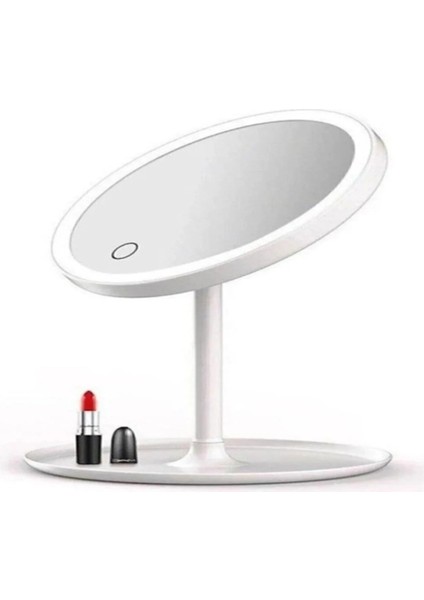 Dokunmatik LED Işıklı USB Li Yuvarlak Masa Üstü Makyaj Aynası Makyaj Aynası Ledli fırsatları