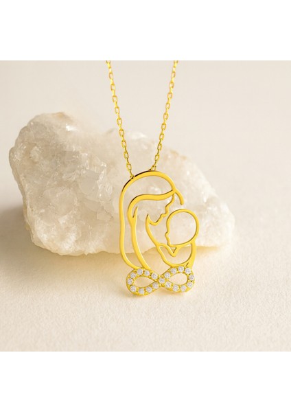 14 Ayar Altın Anne ve Bebek Sonsuzluk Kolye fiyatları