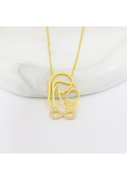 14 Ayar Altın Anne ve Bebek Sonsuzluk Kolye indirimleri