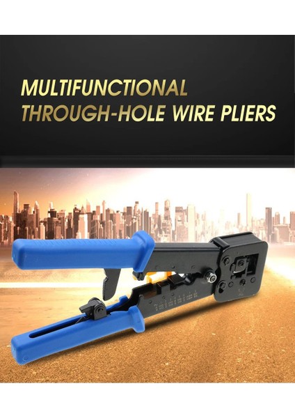 Yeni Nesil RJ45 - RJ11 Ikili Konnektör - Cat5 Cat6 Ağ Network Utp 8P8C Jak Telefon Kablosu Sıkma Pensesi