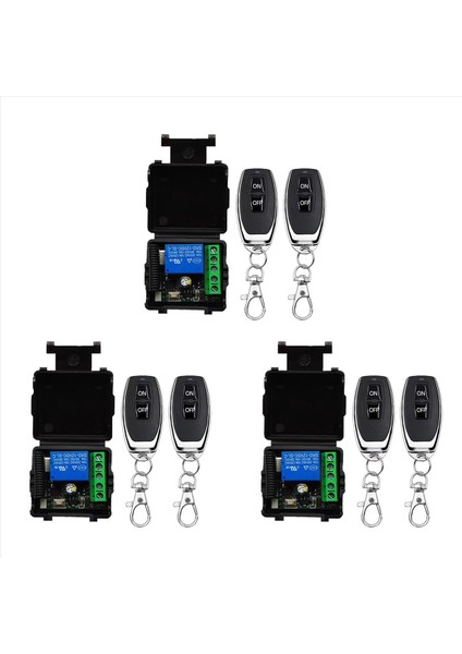 3x 433 Mhz Kablosuz Uzaktan Kumanda Anahtarı Rf Röle 12 V Garaj Kapısı Motor Işık Kontrolü Için Uzaktan Kumanda Anahtarı (Yurt Dışından)