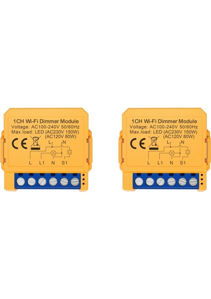 2x Tuya Wifi Akıllı Dimmer Anahtar Modülü 1ch Kontrol LED Işıkları Kısılabilir Anahtar Kademesiz Karartma + Ses Kontrolü (Yurt Dışından)