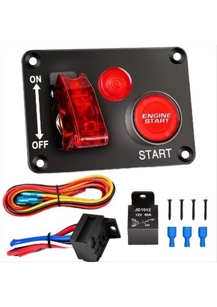 12V Yarış Araba Başlatıcı Başlat Durdur Düğmesi Ateşleme Işık Geçişi Anahtarı Paneli Tekne Atv Utv Için Otomotiv Aksesuarları (Yurt Dışından)