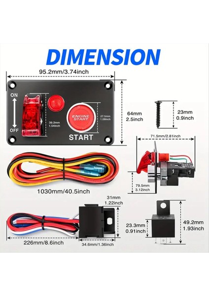 12V Yarış Araba Başlatıcı Başlat Durdur Düğmesi Ateşleme Işık Geçişi Anahtarı Paneli Tekne Atv Utv Için Otomotiv Aksesuarları (Yurt Dışından) fiyatları