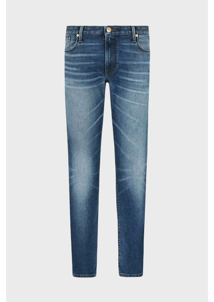 Pamuklu Slim Fit Normal Bel Düz Paça Jeans Erkek Kot Pantolon EM000121 AF13272 MB002
