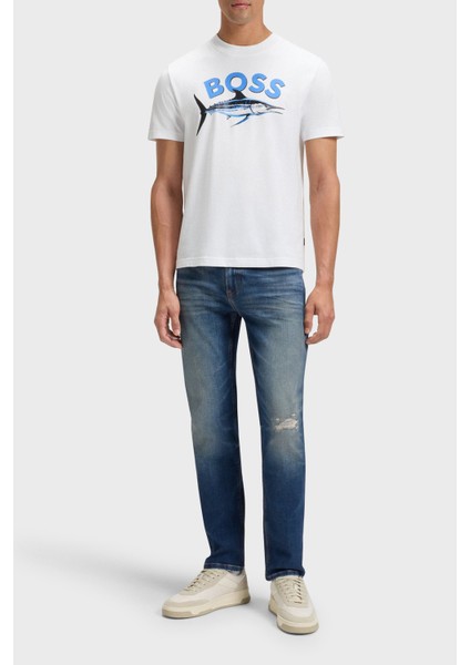 Streç Pamuklu Regular Fit Normal Bel Düz Paça Jeans Erkek Kot Pantolon 50534683 405