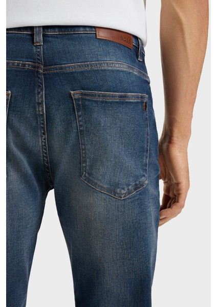 Streç Pamuklu Regular Fit Normal Bel Düz Paça Jeans Erkek Kot Pantolon 50534683 405