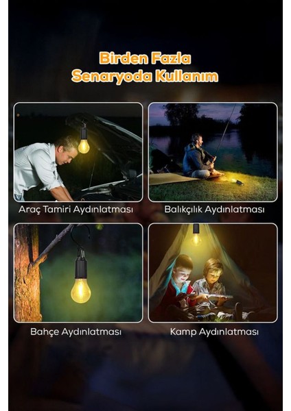 taşınabilir Şarjlı LED Ampül Outdoor Kamp Bahçe Lambası modelleri