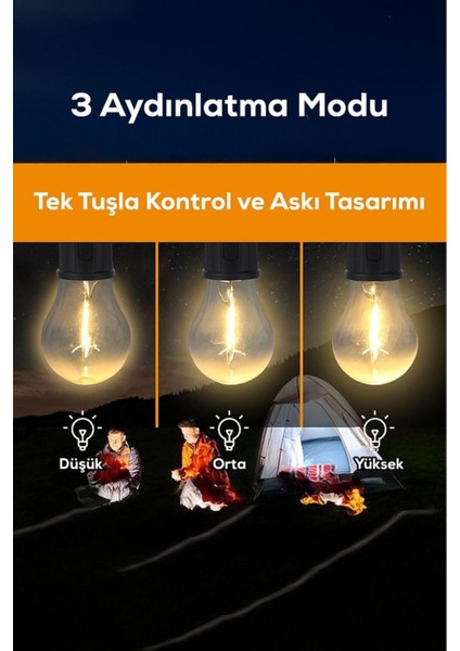 taşınabilir Şarjlı LED Ampül Outdoor Kamp Bahçe Lambası fırsatları