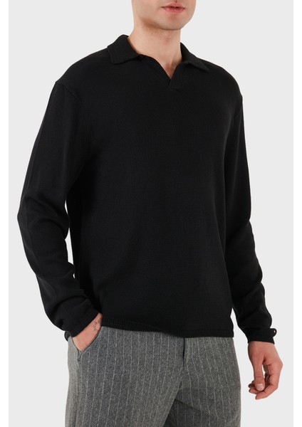 Pamuklu Regular Fit Polo Yaka Sweat Erkek Polo Yaka Sweat MW0MW40444 Bds