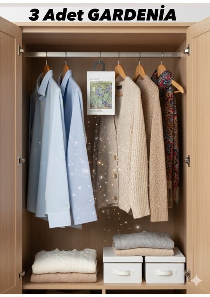 Dolap ve Çekmece Kokusu – 3 Adet Askılı Koku Poşeti, Çoklu Aroma Seçenekli, Uzun Ömürlü Koku