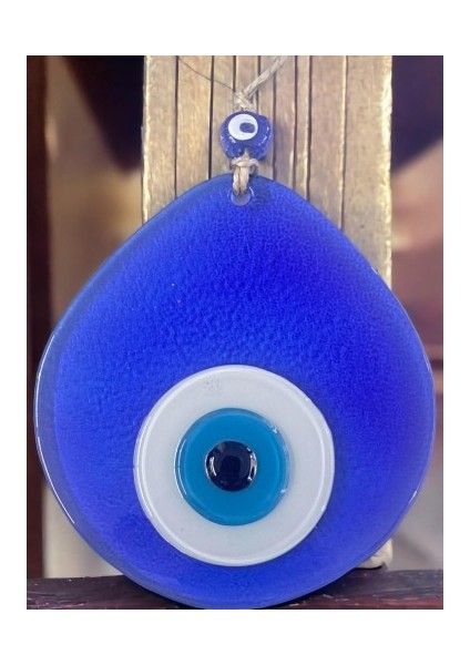 Orta Boy Şeffaf Mavi Damla Desen Nazar Boncuklu Duvar Dekoru Cam Duvar Süsü fırsatları