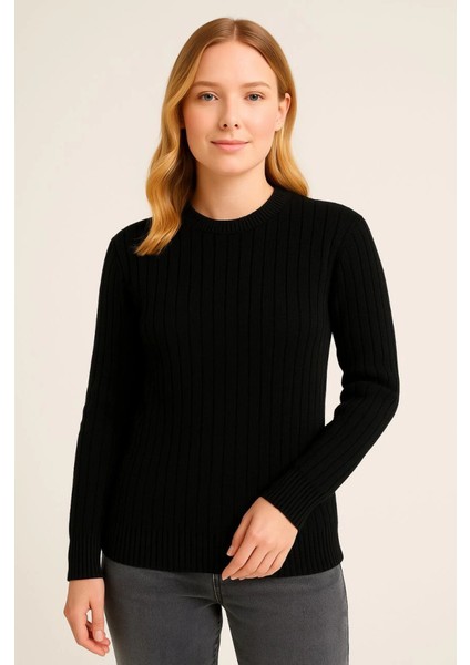 Bisiklet Yuvarlak Yaka Triko Kazak Pamuklu Kalın Fitilli Dokuma, Regular Fit Uzun Kollu Kışlık M fiyatları