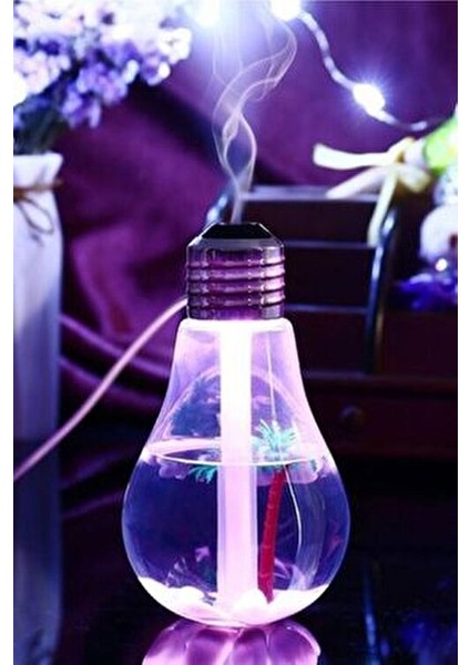 Ampul Şeklinde LED Işıklı Hava Nemlendirici 400 ml Su Hazneli Şık Tasarım ve Konfor indirimleri
