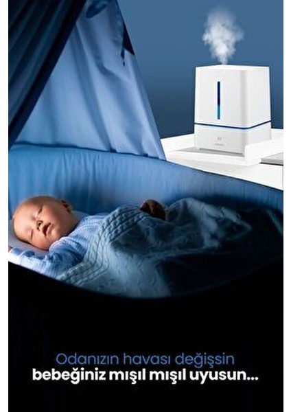 Mistik GM-7934 Ultrasonik Hava Nemlendirici 3,8L Kapasite ile Beyaz Renk ve Dokunmatik Kontrol indirimleri