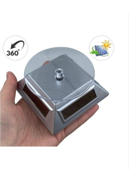 Güneş Enerjili Solar 360 Derece Dönen Vitrin Stand Döner Tabla Siyah fiyatları