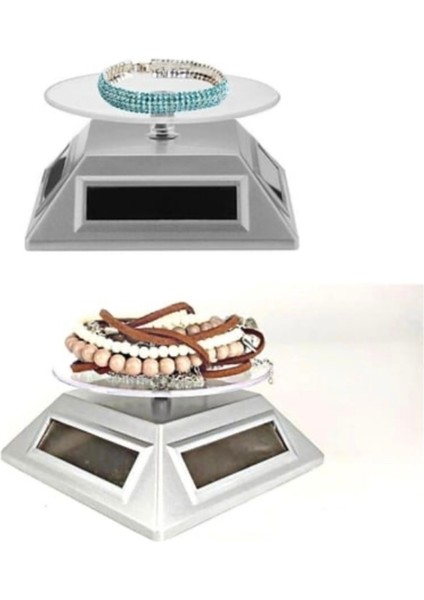 Güneş Enerjili Solar 360 Derece Dönen Vitrin Stand Döner Tabla Siyah fırsatları