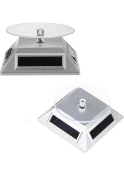Güneş Enerjili Solar 360 Derece Dönen Vitrin Stand Döner Tabla Siyah indirimleri