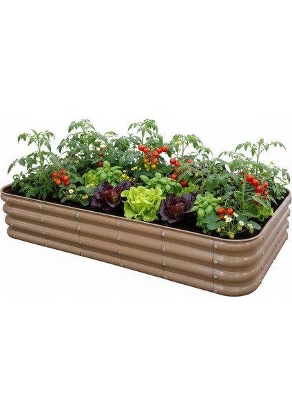 Modüler Yükseltilmiş Bahçe Yatağı Yükseltilmiş Sebze Yatağı No:8 (165X85) Bej