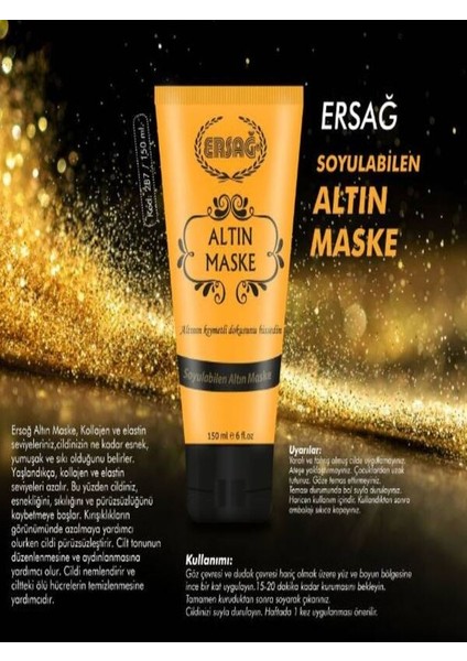 Ersag Soyulabilen Altın Maske 150 ml - Sabunluk Hediyemiz 287-07 indirimleri