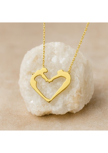 14 Ayar Altın 2 Aşık Kalp Kolye
