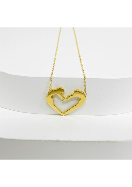 14 Ayar Altın 2 Aşık Kalp Kolye modelleri