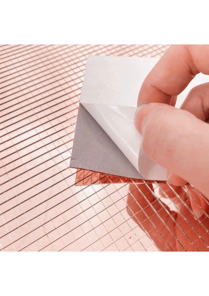 Kare Bronz Cam Mozaik Fayans Çıkartmaları El Işi Kare Cam Fayans Kendinden Yapışkanlı Aynalı modelleri