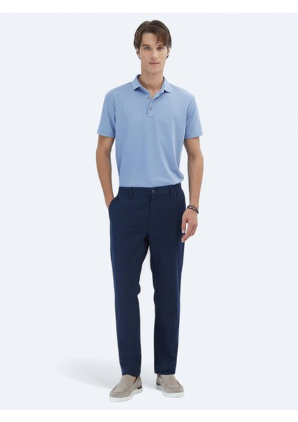 Mavi Jakarlı Polo Yaka T-Shirt