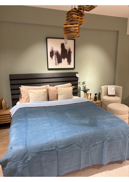 Bohemhouse Çift Taraflı Iki Renk Düz Pamuklu Kalın Yumuşak Battal Boy Battaniye 2000GR 200X220CM