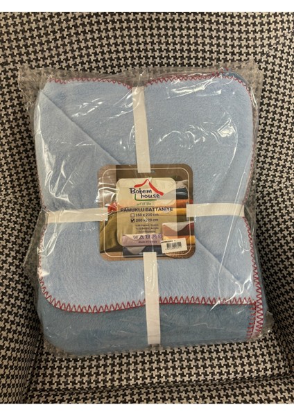Bohemhouse Çift Taraflı Iki Renk Düz Pamuklu Kalın Yumuşak Battal Boy Battaniye 2000GR 200X220CM indirimleri