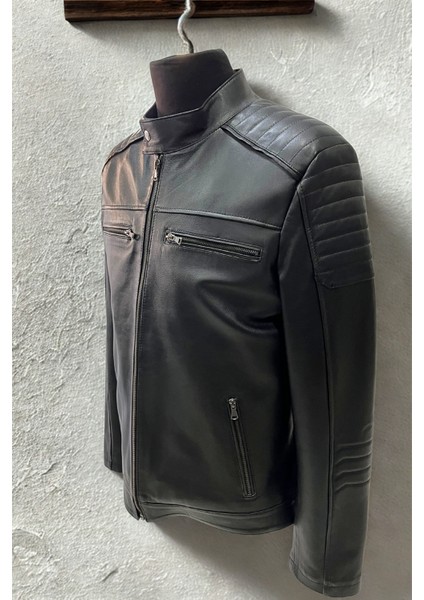 Ederson Hakiki Deri Erkek Siyah Ceket indirimleri
