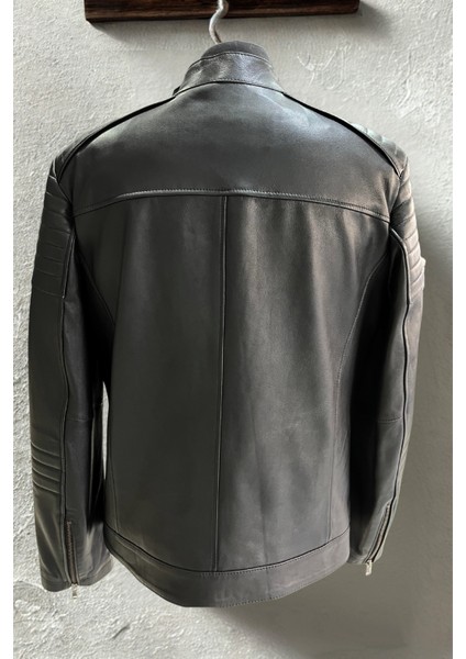 Ederson Hakiki Deri Erkek Siyah Ceket