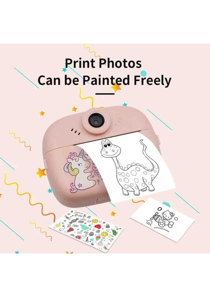 Çocuklar Için Termal Yazıcı ve Eğitici Dijital Kamera Bas Çek Baskı Al 2.4 Inç Ekran