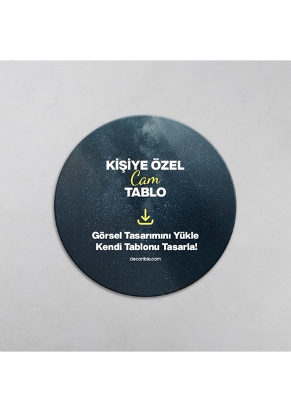 Kişiye Özel Cam Tablo Baskı Yuvarlak