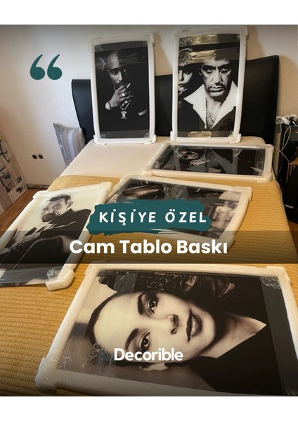 Kişiye Özel Cam Tablo Baskı Yuvarlak