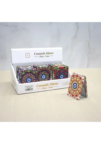 12'li Büyüteçli Dikdörtgen Cep Aynası Seti