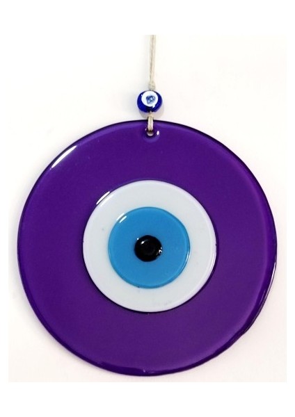 Nazar Boncuklu Mor Renk 20 Santimetre Çapında Cam Duvar Süsü fiyatları